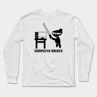 Computer Hacker Ninja Style Long Sleeve T-Shirt